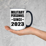 Military Personnel Since 2023 - 15oz Accent Mug Black