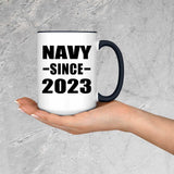 Navy Since 2023 - 15oz Accent Mug Black