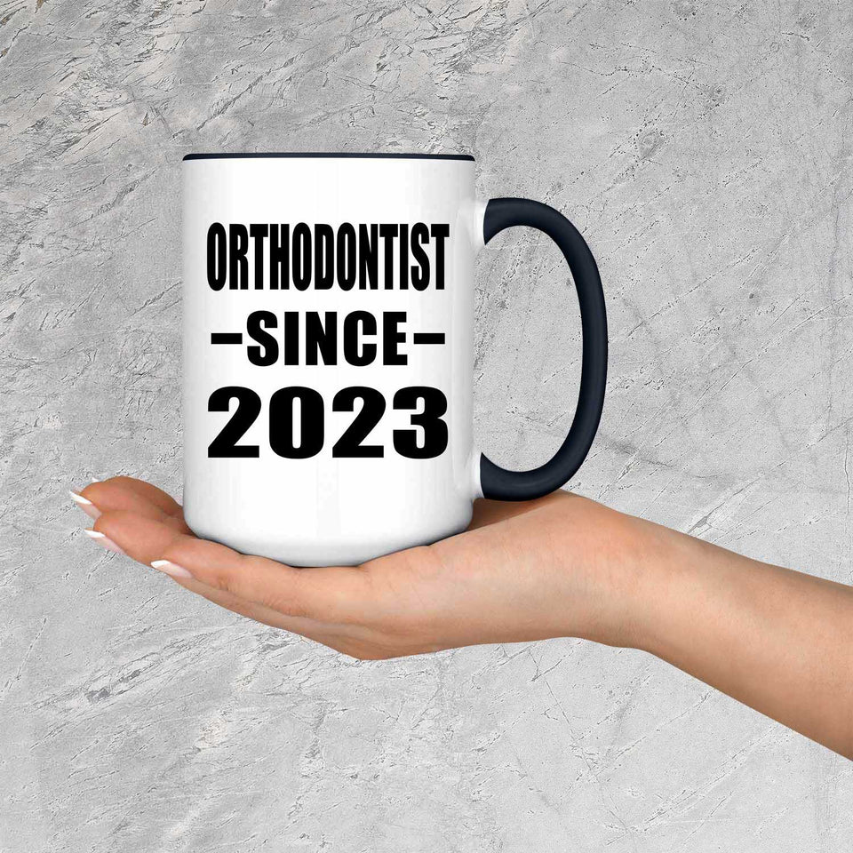 Orthodontist Since 2023 - 15oz Accent Mug Black