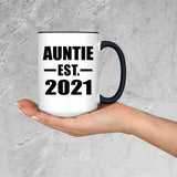 Auntie Established EST. 2021 - 15oz Accent Mug Black