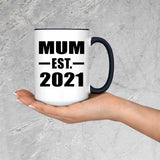 Mum Established EST. 2021 - 15oz Accent Mug Black