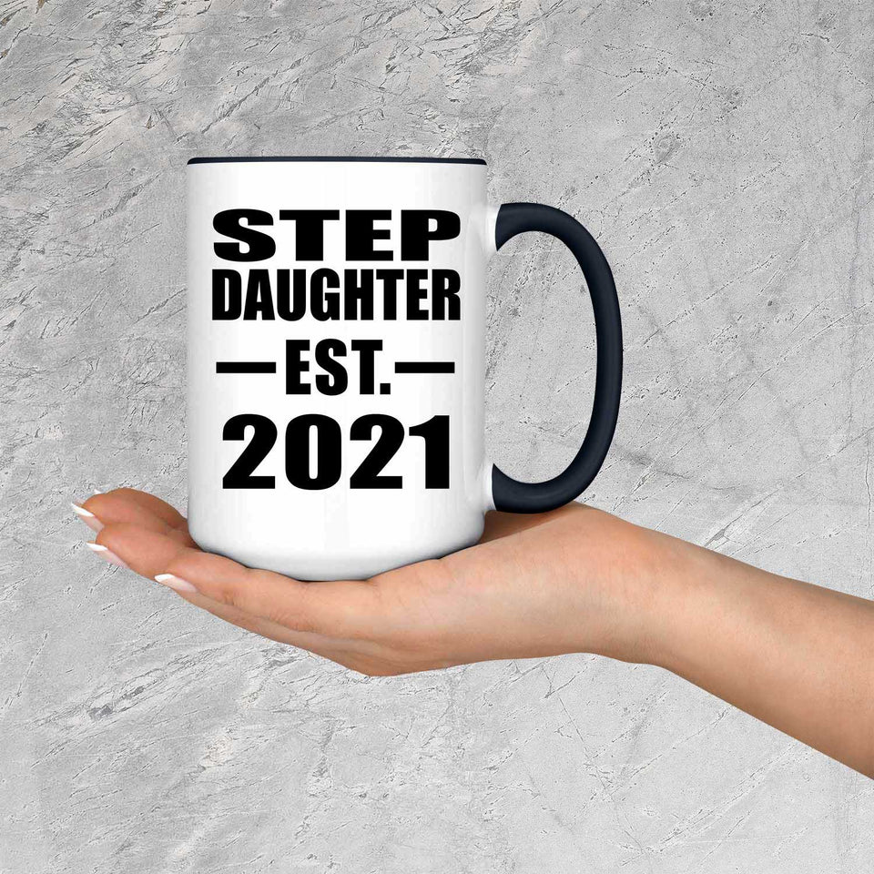 Step Daughter Established EST. 2021 - 15oz Accent Mug Black