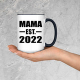 Mama Established EST. 2022 - 15oz Accent Mug Black