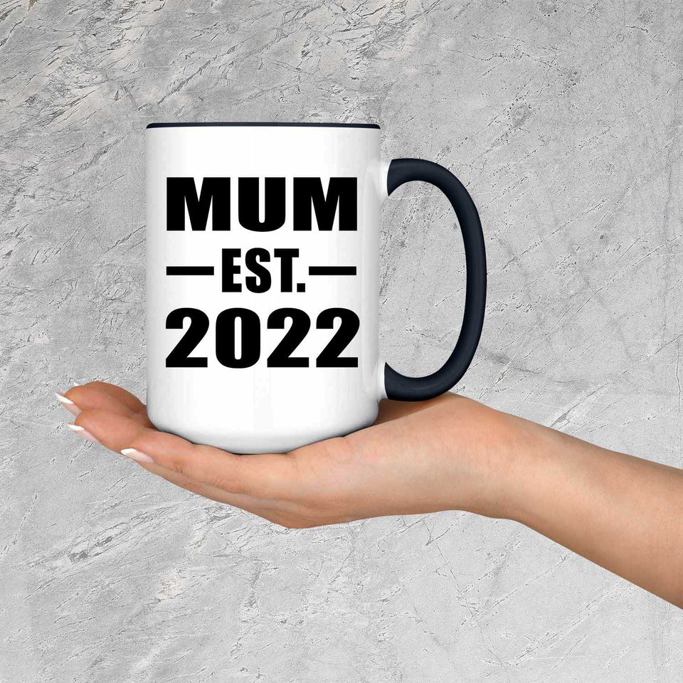 Mum Established EST. 2022 - 15oz Accent Mug Black