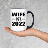 Wife Established EST. 2022 - 15oz Accent Mug Black