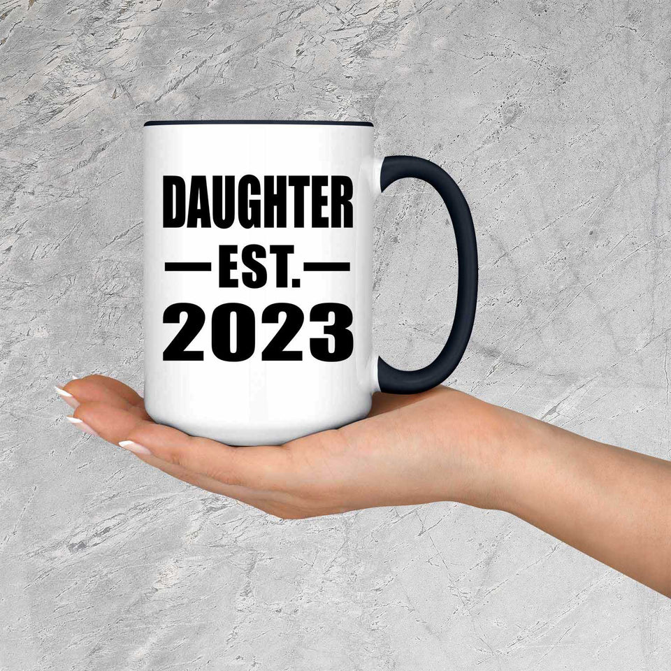 Daughter Established EST. 2023 - 15oz Accent Mug Black