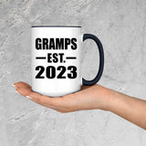 Gramps Established EST. 2023 - 15oz Accent Mug Black