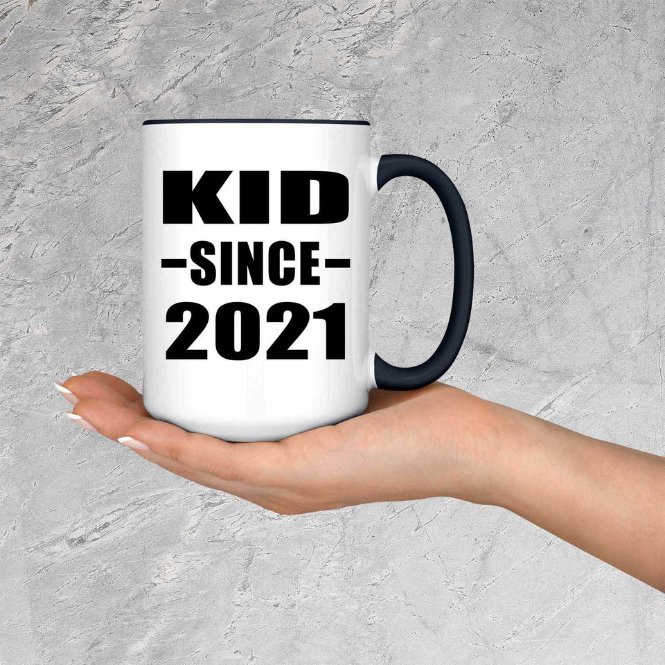 Kid Since 2021 - 15oz Accent Mug Black