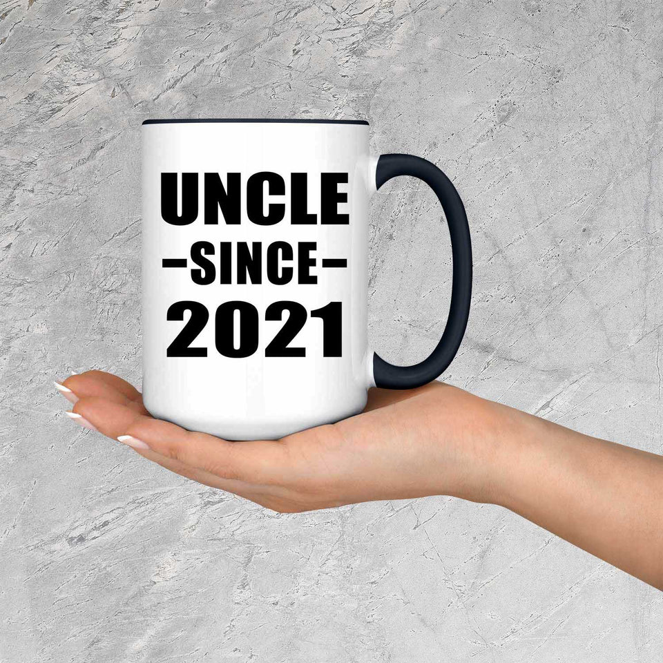 Uncle Since 2021 - 15oz Accent Mug Black