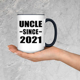 Uncle Since 2021 - 15oz Accent Mug Black