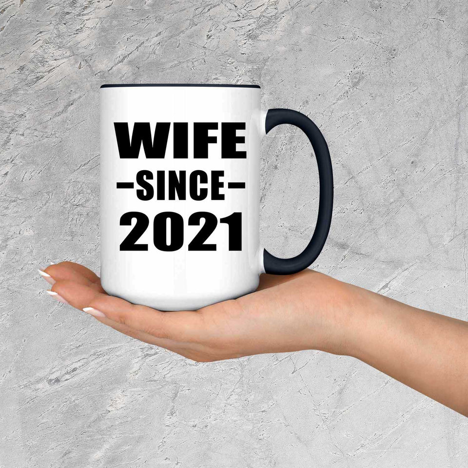 Wife Since 2021 - 15oz Accent Mug Black