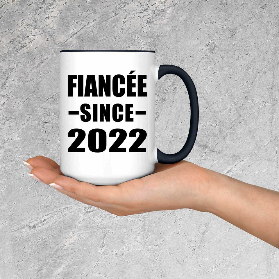Fiancee Since 2022 - 15oz Accent Mug Black