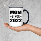 Mom Since 2022 - 15oz Accent Mug Black