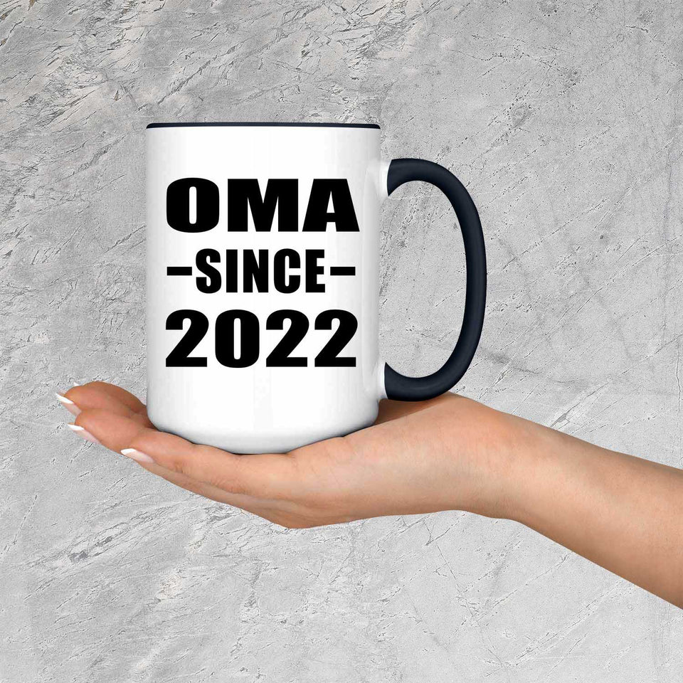 Oma Since 2022 - 15oz Accent Mug Black