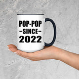 Pop-Pop Since 2022 - 15oz Accent Mug Black