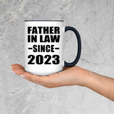 Father In Law Since 2023 - 15oz Accent Mug Black