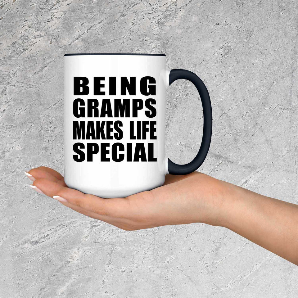Being Gramps Makes Life Special - 15oz Accent Mug Black