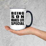 Being Son Makes Life Special - 15oz Accent Mug Black