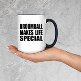 Broomball Makes Life Special - 15oz Accent Mug Black
