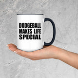 Dodgeball Makes Life Special - 15oz Accent Mug Black