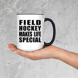 Field Hockey Makes Life Special - 15oz Accent Mug Black