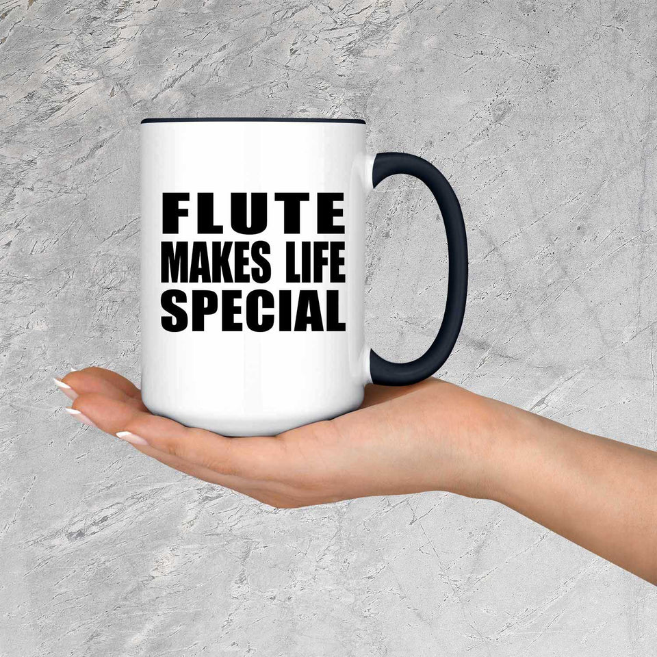 Flute Makes Life Special - 15oz Accent Mug Black