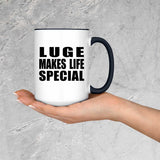 Luge Makes Life Special - 15oz Accent Mug Black
