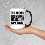Tenor Trombone Makes Life Special - 15oz Accent Mug Black