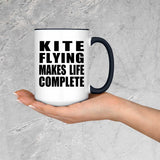 Kite Flying Makes Life Complete - 15oz Accent Mug Black