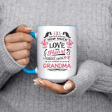 How Much Love Could Hold Until Called Me Grandma - 15oz Accent Mug Blue