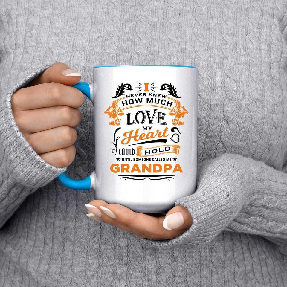 How Much Love Could Hold Until Called Me Grandpa - 15oz Accent Mug Blue