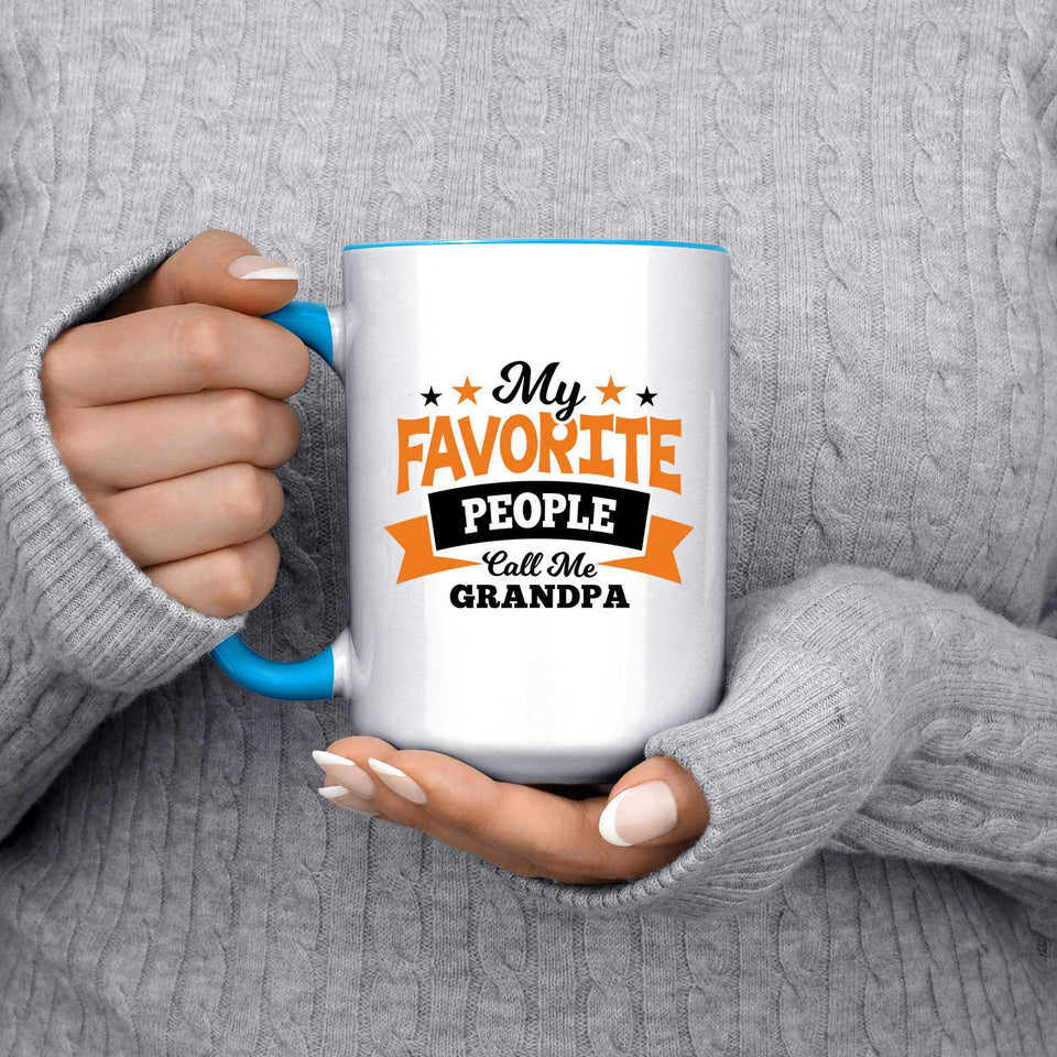 My Favorite People Call Me Grandpa - 15oz Accent Mug Blue