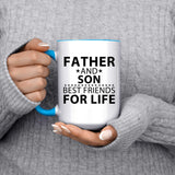 Father and Son, Best Friends For Life - 15oz Accent Mug Blue