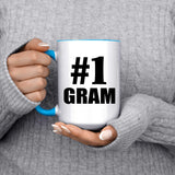 Number One #1 Gram - 15oz Accent Mug Blue