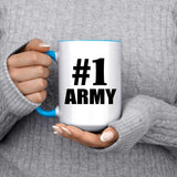 Number One #1 Army - 15oz Accent Mug Blue