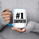 Number One #1 Carpenter - 15oz Accent Mug Blue