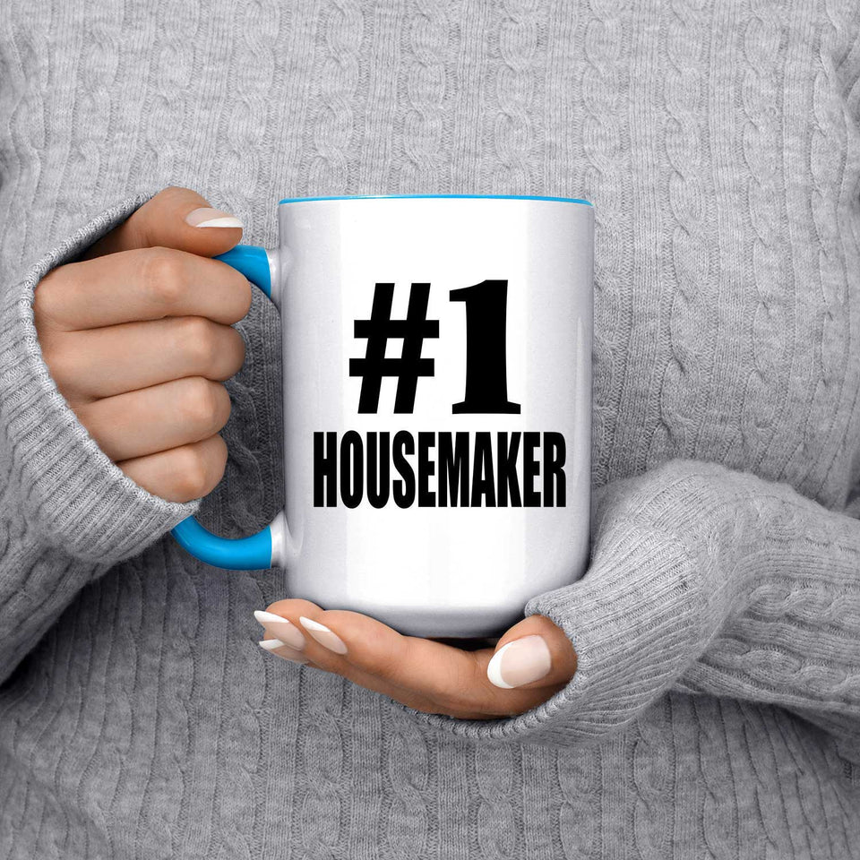 Number One #1 Housemaker - 15oz Accent Mug Blue