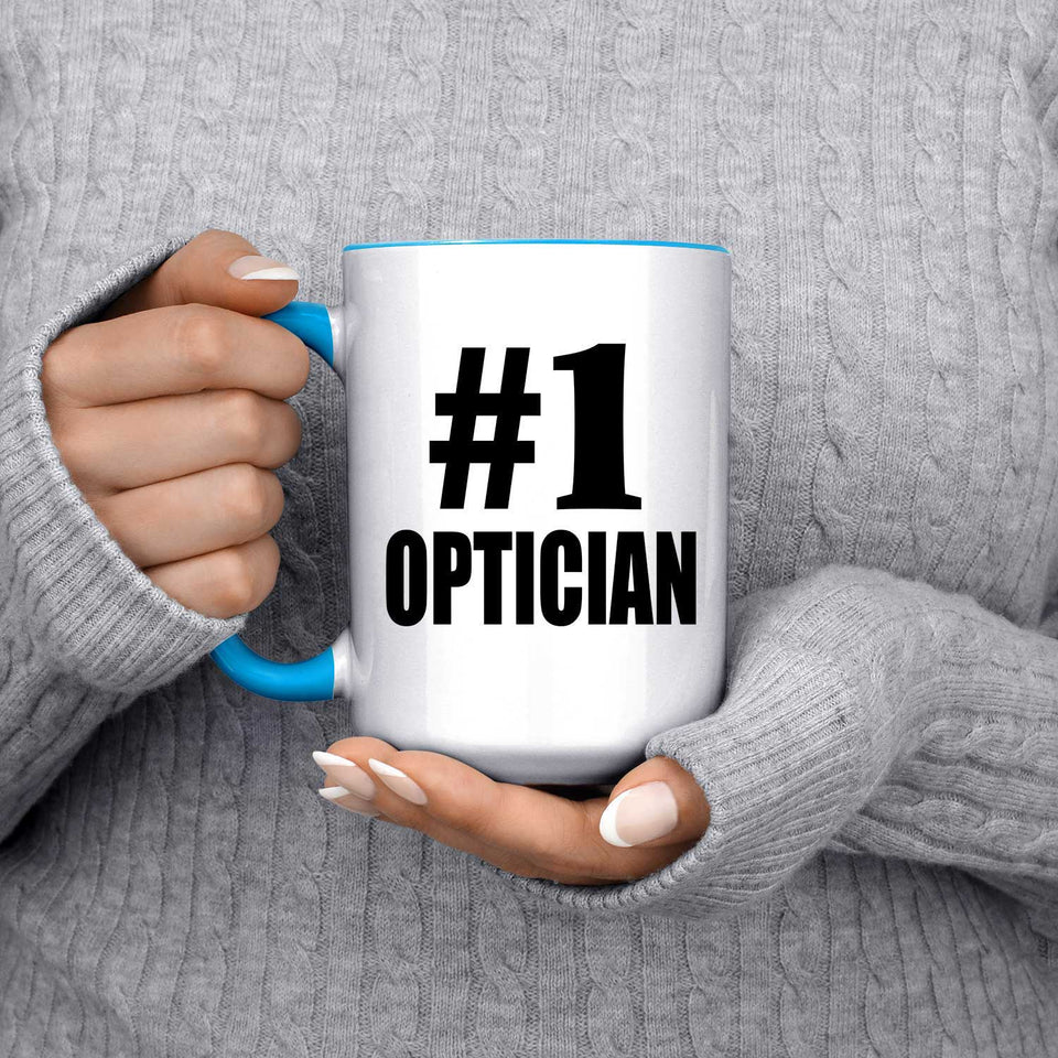 Number One #1 Optician - 15oz Accent Mug Blue