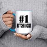Number One #1 Psychologist - 15oz Accent Mug Blue