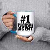 Number One #1 Purchasing Agent - 15oz Accent Mug Blue
