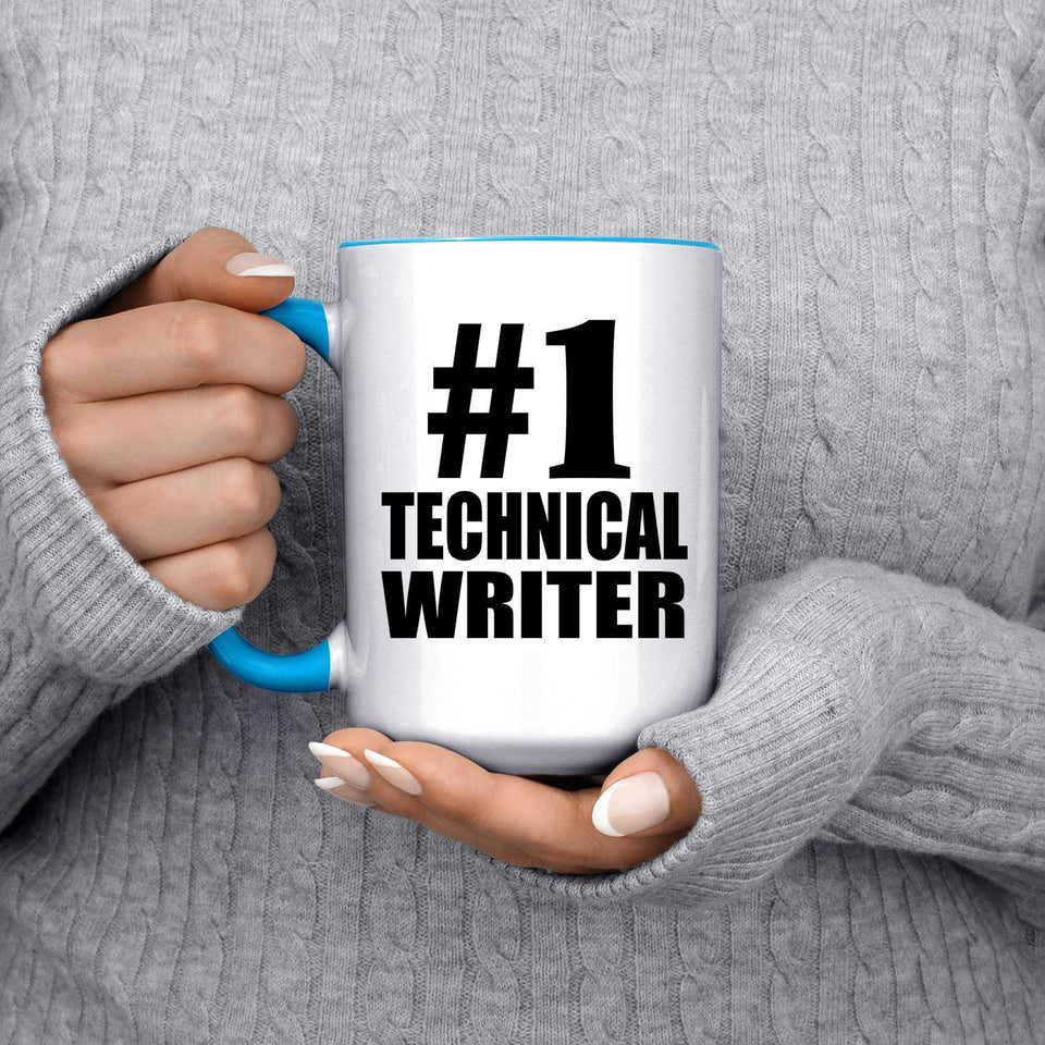 Number One #1 Technical Writer - 15oz Accent Mug Blue