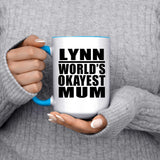 Lynn World's Okayest Mum - 15oz Accent Mug Blue
