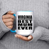 Virginia Best Mum Ever - 15oz Accent Mug Blue