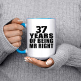 37th Anniversary 37 Years Of Being Mr Right - 15oz Accent Mug Blue