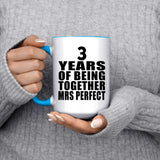 3rd Anniversary 3 Years Of Being Mrs Perfect - 15oz Accent Mug Blue