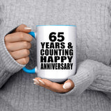 Happy 65th Anniversary 65 Years & Counting - 15oz Accent Mug Blue