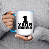 1st Anniversary 1 Year - 15oz Accent Mug Blue