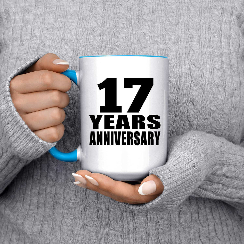 17th Anniversary 17 Years - 15oz Accent Mug Blue