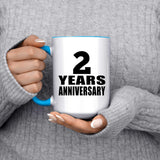 2nd Anniversary 2 Years - 15oz Accent Mug Blue