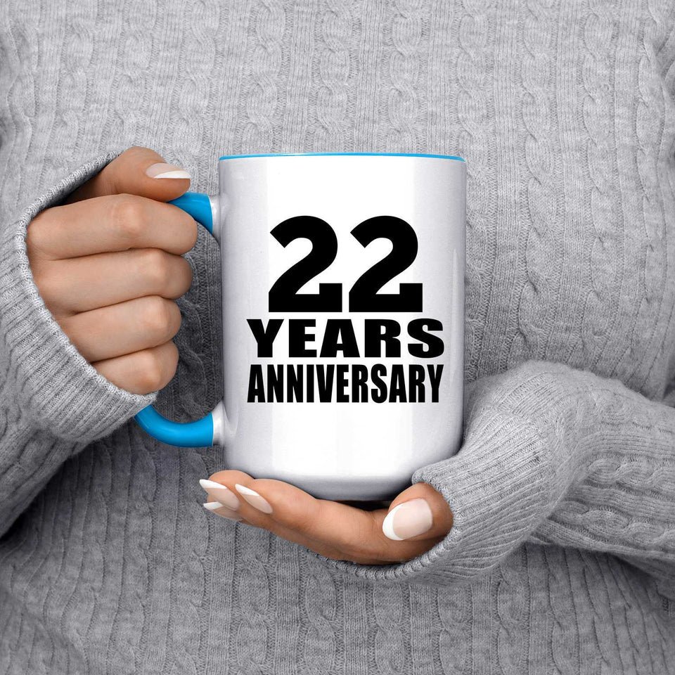 22nd Anniversary 22 Years - 15oz Accent Mug Blue
